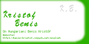 kristof benis business card